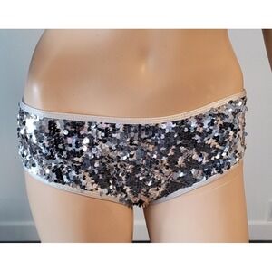 Women Silver Sequence Hipsters Panty Stretch Briefs Size Medium LC7575